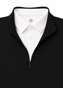Quarter Zip w/ Built in Polo Collar | Black