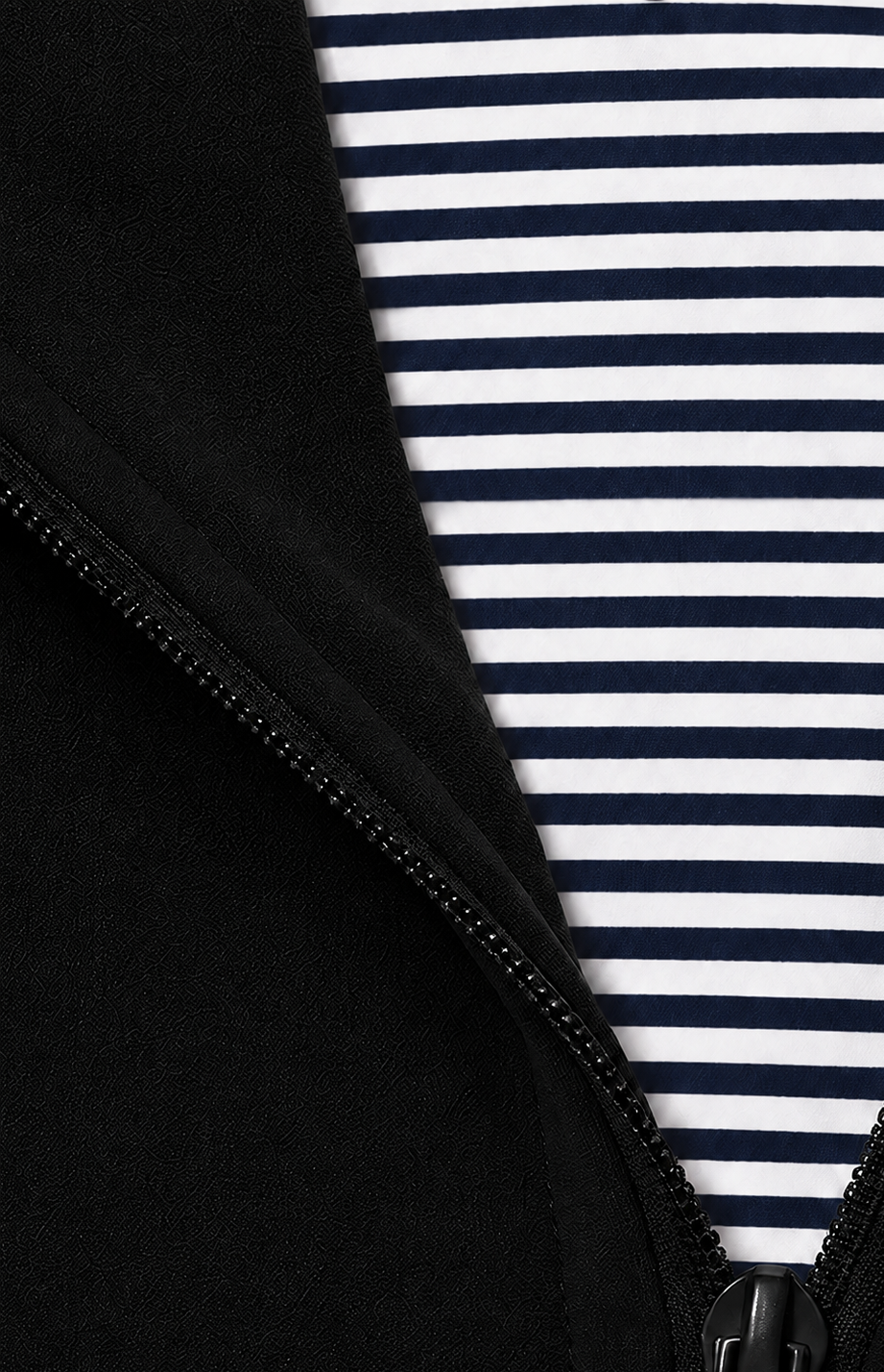 Quarter Zip w/ Built in Polo Collar | Moody Blue Striped